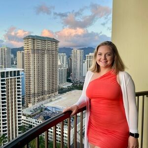 A New Day Orange Asymmetrical One-Shoulder Bodycon Dress, XS